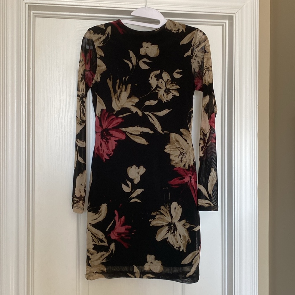 YaYa & co Medium Floral Fitted Longsleeve Mini Dress